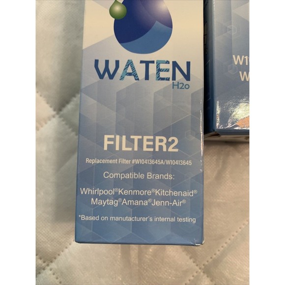 WATEN H2o #2 2 pak Replacement Water Filters W10413645A W10413645 EDR2RXD1 - Picture 4 of 16